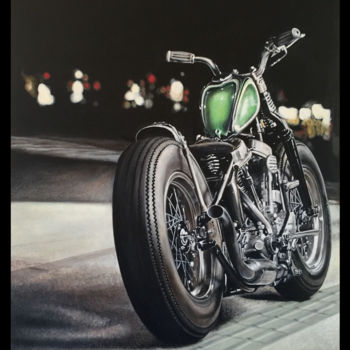 Painting titled "Green Bobber" by Fred Macarry, Original Artwork, Acrylic