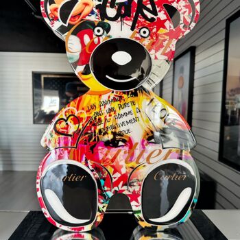 "Teddy bear" başlıklı Heykel Fred Meurice tarafından, Orijinal sanat, Rezine