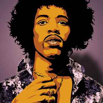 Digital Arts titled "Jimi Hendrix" by Fred Pabion, Original Artwork, 2D Digital Work
