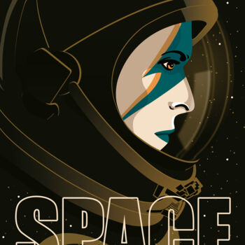 Digitale Kunst getiteld "Bowie "Space Oddity"" door Fred Pabion, Origineel Kunstwerk, 2D Digital Work