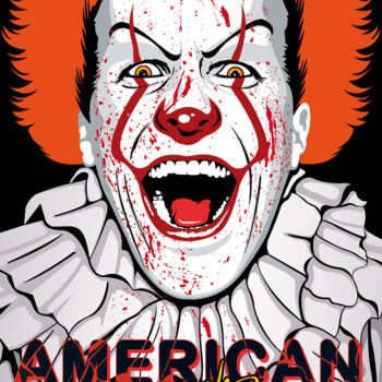 Digitale Kunst getiteld "American Psycho #3" door Fred Pabion, Origineel Kunstwerk, 2D Digital Work