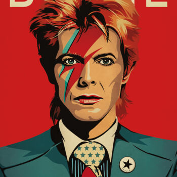 Arte digitale intitolato "Bowie" da Fred Pabion, Opera d'arte originale, Lavoro digitale 2D