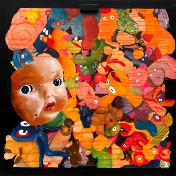 Peinture intitulée "Doudous" par Fred Quemmerais, Œuvre d'art originale, Huile