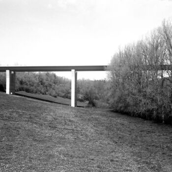 Photography titled "Le pont et la haie" by Frédéric Duchesnay, Original Artwork, Analog photography