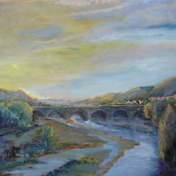 Painting titled "19-dernier-pont.jpg" by Freda Bey, Original Artwork, Oil