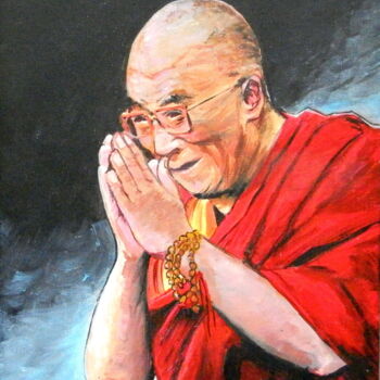 Painting titled "dalai-lama.jpg" by Freda Bey, Original Artwork
