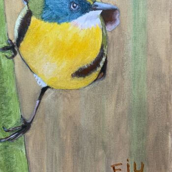 Pintura titulada "Pájaro Fiu o 7 colo…" por Freddy Cerna, Obra de arte original, Oleo