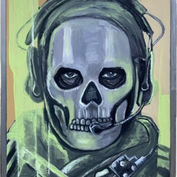 Malarstwo zatytułowany „Soldier COD mobile” autorstwa Freddy Cerna, Oryginalna praca, Olej Zamontowany na Metal