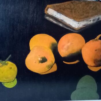 Painting titled "Smiling fruits" by Fred Haute, Original Artwork, Oil
