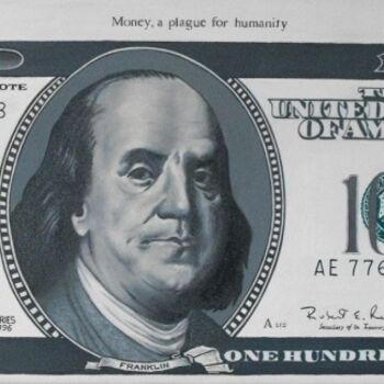 Картина под названием "Money, a plague for…" - Frédéric Andrès, Подлинное произведение искусства, Масло