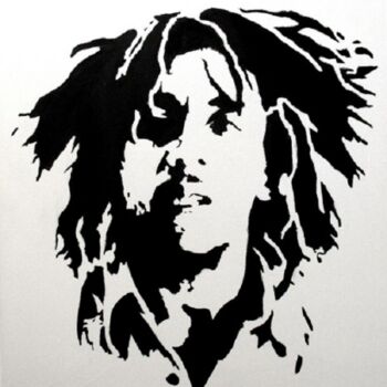 Painting titled "Bob Marley." by Frédéric Andrès, Original Artwork, Oil