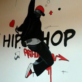 Schilderij getiteld "fresque hip hop" door Frédéric Andrès, Origineel Kunstwerk, Acryl
