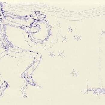 Drawing titled "La roue,la plus bel…" by Frédéric Avez, Original Artwork, Ballpoint pen