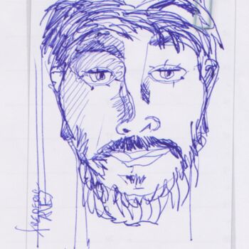 Drawing titled "samedi 18 juillet 2…" by Frédéric Avez, Original Artwork, Ballpoint pen