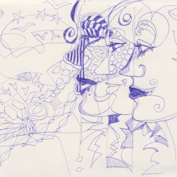 Drawing titled "dimanche 27 aout 20…" by Frédéric Avez, Original Artwork, Ballpoint pen