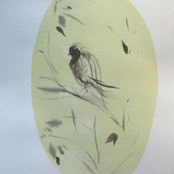 Painting titled "Oiseaux de Carros #…" by Frédéric Belaubre, Original Artwork, Watercolor