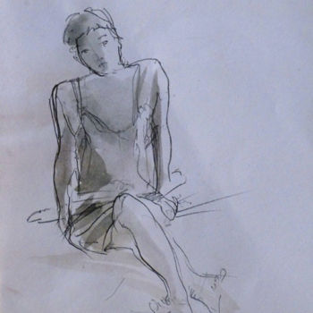 Disegno intitolato "18. Encre et crayon…" da Frédéric Belaubre, Opera d'arte originale, Inchiostro