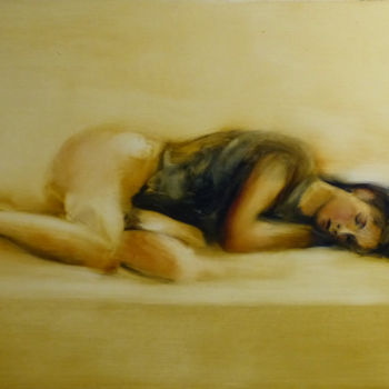 Painting titled "Endormie, 100x50 cm" by Frédéric Belaubre, Original Artwork, Oil