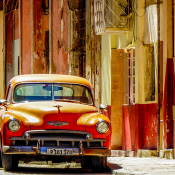Fotografie getiteld "Old car Cuba" door Frederic Bos, Origineel Kunstwerk, Niet gemanipuleerde fotografie