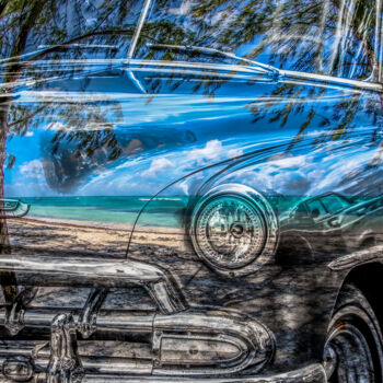 Fotografie getiteld "Old car in Cuba" door Frederic Bos, Origineel Kunstwerk, Foto Montage