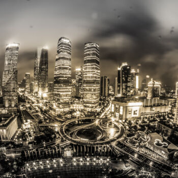 Fotografie getiteld "Shanghai City by Ni…" door Frederic Bos, Origineel Kunstwerk, Digitale fotografie