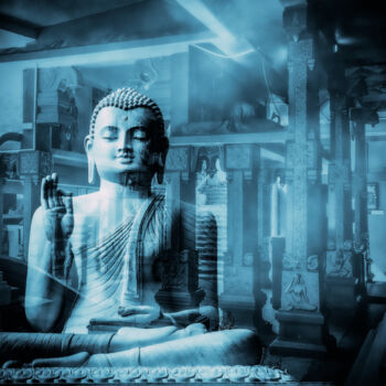 Fotografia zatytułowany „Sri lanka Bouddha” autorstwa Frederic Bos, Oryginalna praca, Fotomontaż