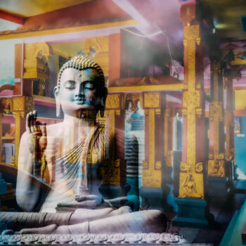 Fotografie getiteld "Bouddha Temple" door Frederic Bos, Origineel Kunstwerk, Foto Montage