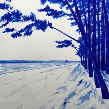 Painting titled "La Plage du Cap Coz…" by Frédéric Cadiou, Original Artwork, Acrylic
