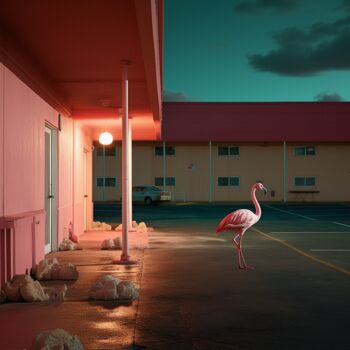 "Flamingo" başlıklı Dijital Sanat Frederic Coinsin tarafından, Orijinal sanat, Foto Montaj