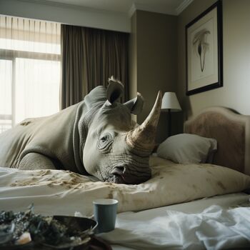 Arte digitale intitolato "Rhino" da Frederic Coinsin, Opera d'arte originale, Fotomontaggio