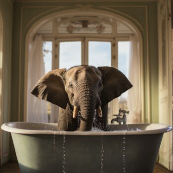 Digital Arts titled "Elefant" by Frederic Coinsin, Original Artwork, Photo Montage