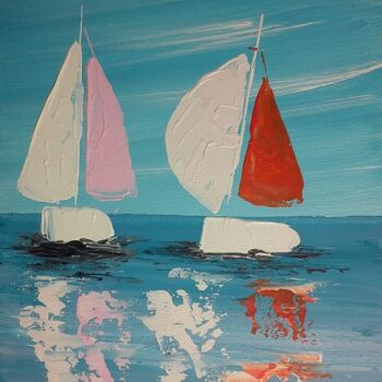 Painting titled "voile orange 18x24…" by Frederic Dupuy, Original Artwork