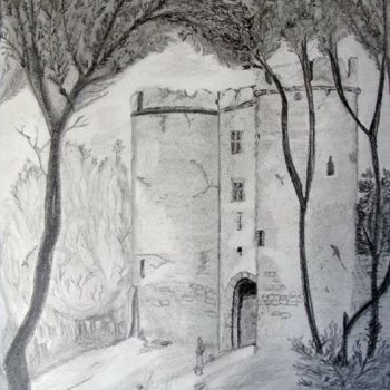 Dessin intitulée "entrée du chateau d…" par Fredessin, Œuvre d'art originale