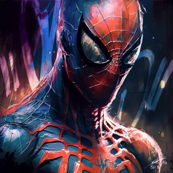Digital Arts με τίτλο "Spiderman V2" από Frédéric Font (Chroma), Αυθεντικά έργα τέχνης, Ψηφιακή ζωγραφική Τοποθετήθηκε στο Ξ…