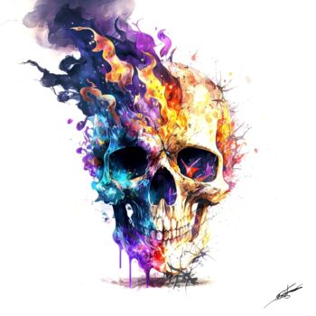 Digital Arts titled "Memento Mori" by Frédéric Font (Chroma), Original Artwork, Digital Painting