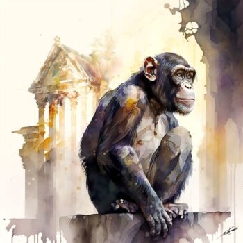 Arts numériques intitulée "L'âme de la Jungle" par Frédéric Font (Chroma), Œuvre d'art originale, Peinture numérique Monté s…