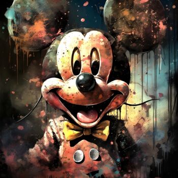 Artes digitais intitulada "Mickey Smiley" por Frédéric Font (Chroma), Obras de arte originais, Pintura digital Montado em Ar…