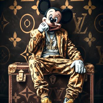 "Mickey x Louis Vuit…" başlıklı Dijital Sanat Frédéric Font (Chroma) tarafından, Orijinal sanat, Dijital Resim Ahşap Sedye ç…