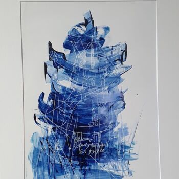 Peinture intitulée "Babel esquisse 2" par Frédéric Haire, Œuvre d'art originale, Encre