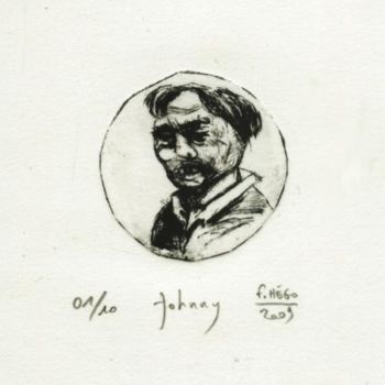 Dessin intitulée "Johnny 1/10." par Frhégo, Œuvre d'art originale, Autre