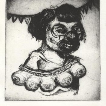 Dibujo titulada "La Déesse Clown." por Frhégo, Obra de arte original, Otro