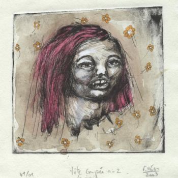 Dibujo titulada "Tête coupée -la joi…" por Frhégo, Obra de arte original, Otro