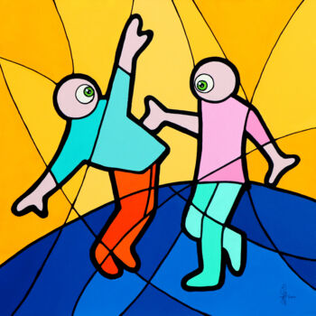 Peinture intitulée "Keith, dance!" par Frederic Jacquet, Œuvre d'art originale, Acrylique