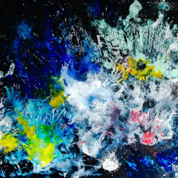 Peinture intitulée "Fleurs Bleues 21" par Frederic Janssens (Fredj), Œuvre d'art originale, Acrylique