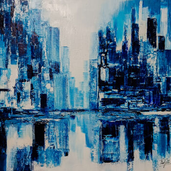 Painting titled "Nice blue" by Frederic Janssens (Fredj), Original Artwork, Acrylic