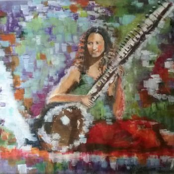 Painting titled "Inde musicale" by Frederic Janssens (Fredj), Original Artwork, Acrylic