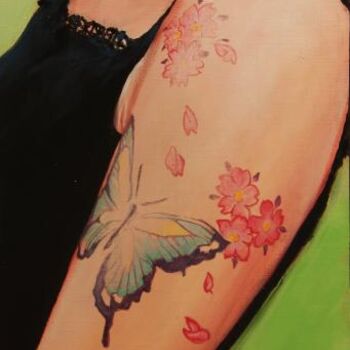 Painting titled "butterfly" by Frédéric Leleu, Original Artwork