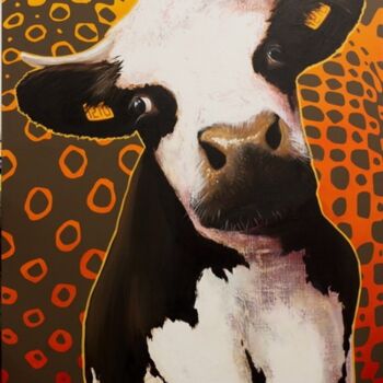 Peinture intitulée "vache&co 2011 n°01" par Frédéric Leleu, Œuvre d'art originale