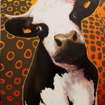 Painting titled "vache&co 2011 n°01" by Frédéric Leleu, Original Artwork