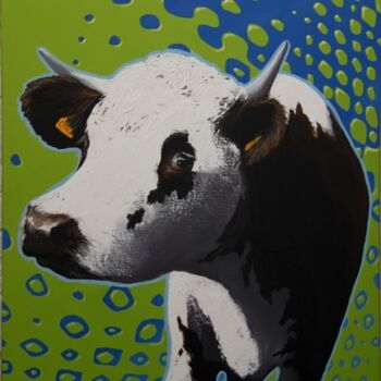 Pittura intitolato "vache&co n°3 2011" da Frédéric Leleu, Opera d'arte originale
